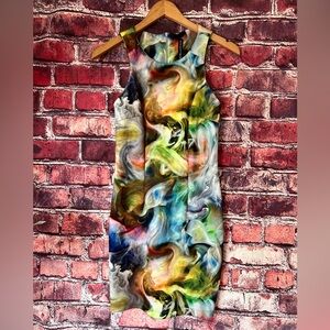W118 by Walter Baker Abstract Smoke Swirl Mini Dress - Sleeveless Multicolor